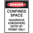 Confined Space ..Hazardous Atmosphere Enter By Permit Only Sign