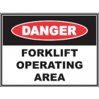 Forklift Operating Area Sign