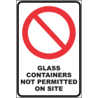 Glass Containers Not Permitted On site Sign