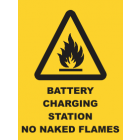 Battery Charging Station No Naked Flames Sign