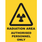 Radiation Area Authorised Personnel Only Sign