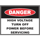 High Voltage Turn Off Power Before Servicing Sign
