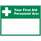 Your First Aid Personnel Area Sign