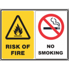 Risk Of Fire No Smoking Sign