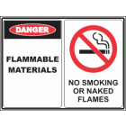 Flammable Materials No Smoking Or Naked Flames Sign