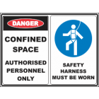 Confined Space Authorised Personnel Only Safety Harness Must Be Worn Sign