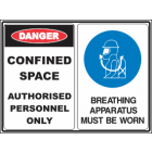 Confined Space Authorised Personnel Only Breathing Apparatus  Must Be Worn Sign