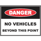 No Vehicles Beyond This Point Sign