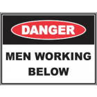 Men Working Below Sign