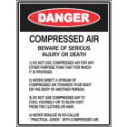 Compressed Air  Beware Of Serious Injury Or Death Sign