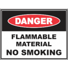 Flammable  Material No Smoking Sign