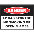 LPG Gas Storage No Smoking Or Open Flames Sign