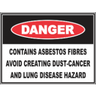 Contains Asbestos Fibers Avoid Creating Dust-Cancer And Lung Disease Hazard Sign