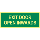 Exit Door Open Inwards Sign