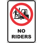 No Riders Sign