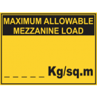 Maximum Allowable Mezzanine Load....Kg/sq.m