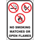 No Smoking Matches Or Open Flames Sign