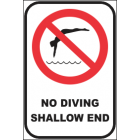 No Diving Shallow End Sign