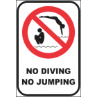 No Diving No Jumping Sign