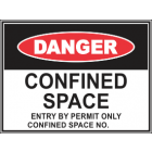 Confined Space Entry By Permit Only Sign