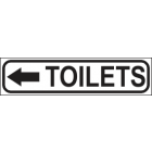 Toilets (Left Arrow) Sign