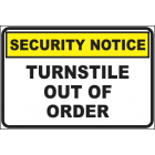 Turnstile Out Of Order Sign