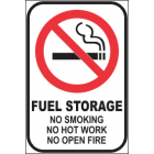 Fuel Storage No Smoking No Hot Water No Open Fire Sign