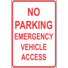 No Parking Emergency Vehicle Access Sign
