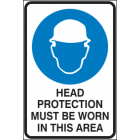 Head Protection Must Be Worn In This Area Sign