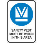 Safety Vest Must Be Worn In This Area Sign