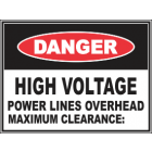 High Voltage Power Lines Overhead maxi Clearance Sign