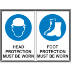 Head Protection Must be Worn -Foot Protection Must be Worn Sign