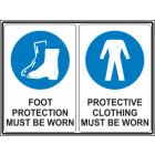 Foot Protection Must be Worn - Protective Clothing Must be Worn Sign