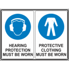 Hearing Protection Must be Worn - Protective Clothing Must be Worn Sign
