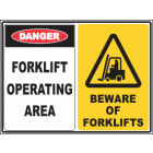 Forklift Operating Area-Beware Of Forklifts Sign