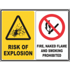 RiskOf Explosion-Fire, Smoking & Naked Flames Prohibited Sign
