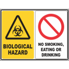 Biological Hazard-No Smoking ,Eating Or Drinking Sign