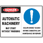 Automatic Machinery May Start Without Warning Sign