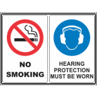 No Smoking -Hearing Protection Must be Worn Sign