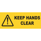 Keep Hands Clear sign