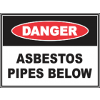 Asbestos Pipes Below Sign