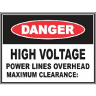 High Voltage Power lines Overhead Maxi. Clearance : Sign