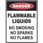 Flammable Liquids NO Smoking No Flames No Sparks Sign