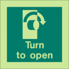 Turn To Open (Right Side) Sign
