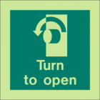 Turn To Open (Left Side) Sign