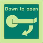 Down To Open (Right Side) Sign