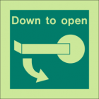 Down To Open (Left Side) Sign