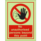 No Unauthorised Persons Beyond This Point IMO Sign