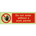 Do Not Enter Without A Work Permit IMO Sign