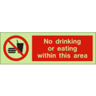 No Drinking or Eating Within This Area IMO Sign